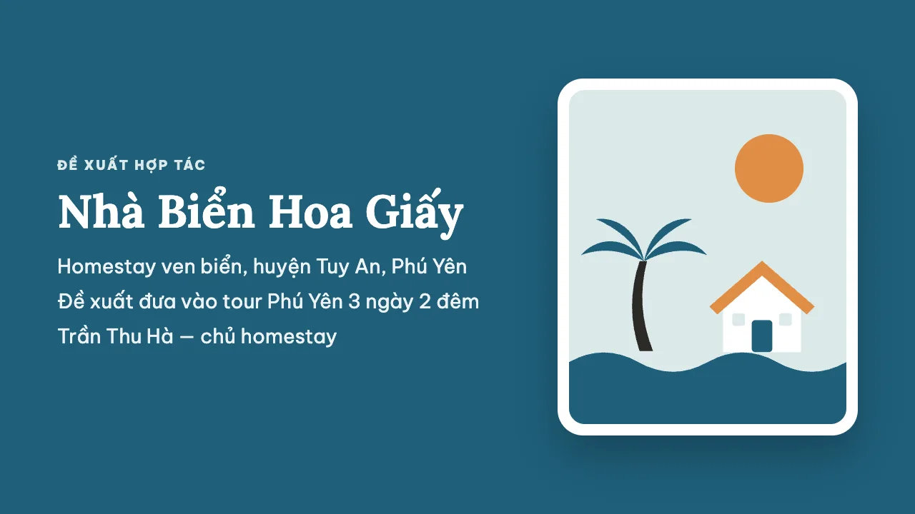 Homestay biển Phú Yên chào đối tác lữ hành: slide 1